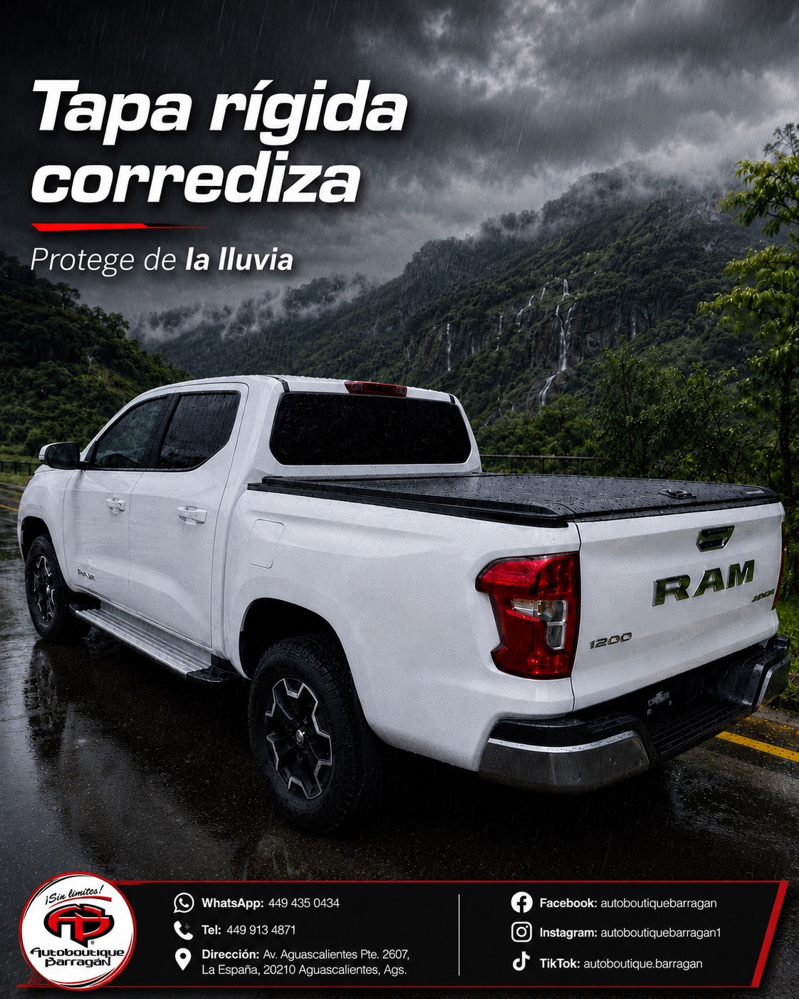 Tapa corrediza manual promoción Autoboutique Barragán